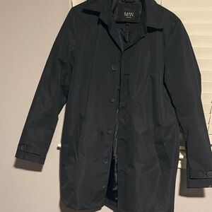 BoohooMan Navy Trench Coat